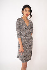 Load image into Gallery viewer, Carly - Printed Knit Wrap Dress
