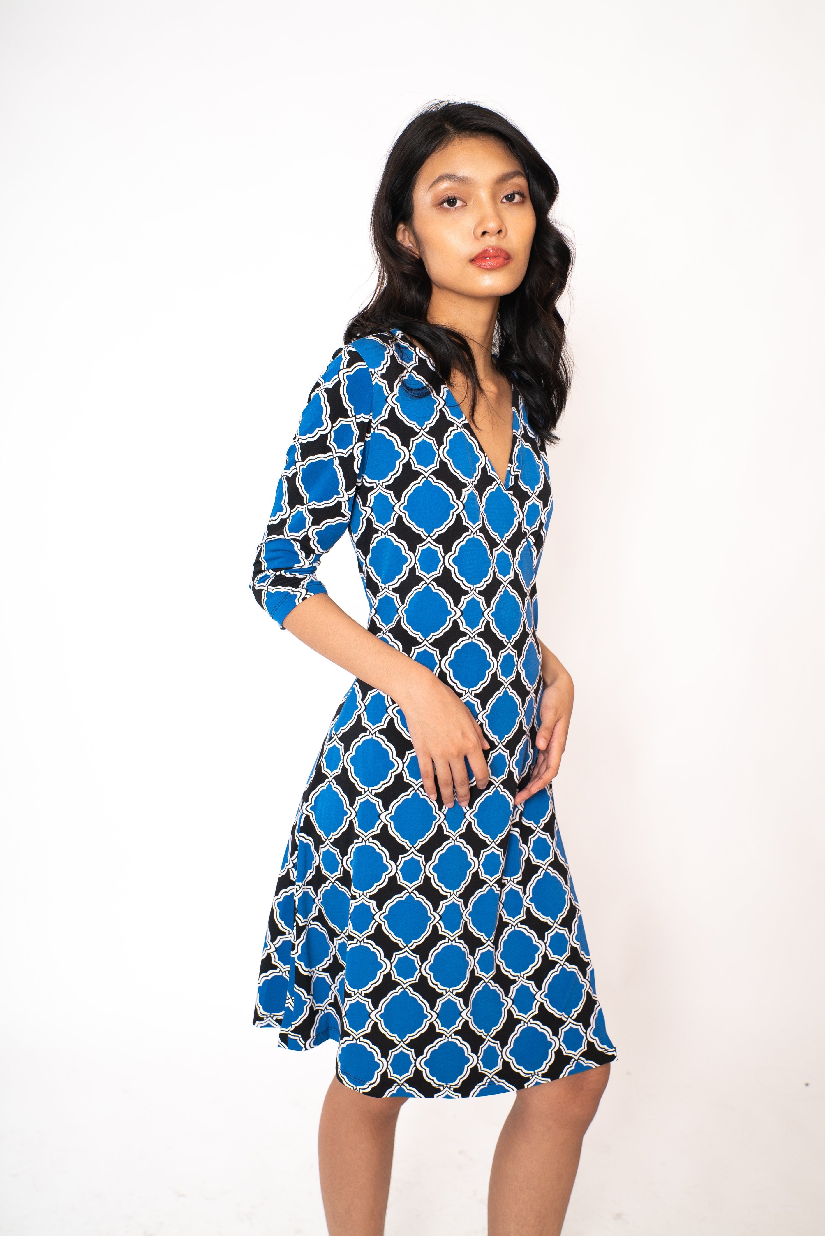 Carly - Printed Knit Wrap Dress